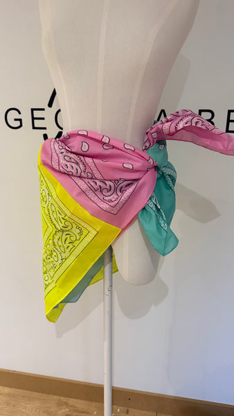 ONE SIZE BANDANA SARONG MINT,PINK, BLUE, YELLOW