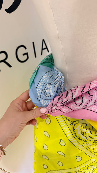 ONE SIZE BANDANA SARONG MINT,PINK, BLUE, YELLOW