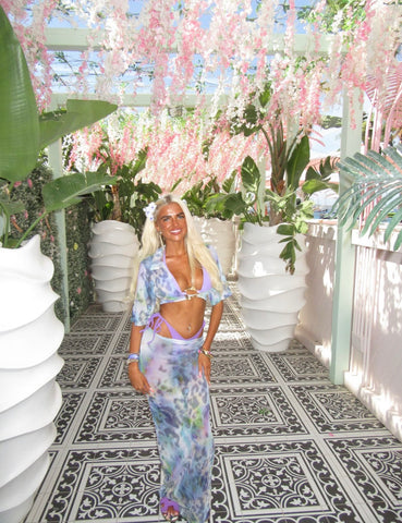 BLUE MULTI LEOPARD TWO PIECE